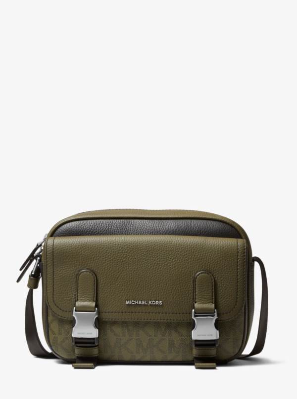 Panske Crossbody Kabelka Michael Kors Hudson Large Leather Olivovo Zelená - Tasky Michael Kors Nejlevnejsi | CKBVP-5732